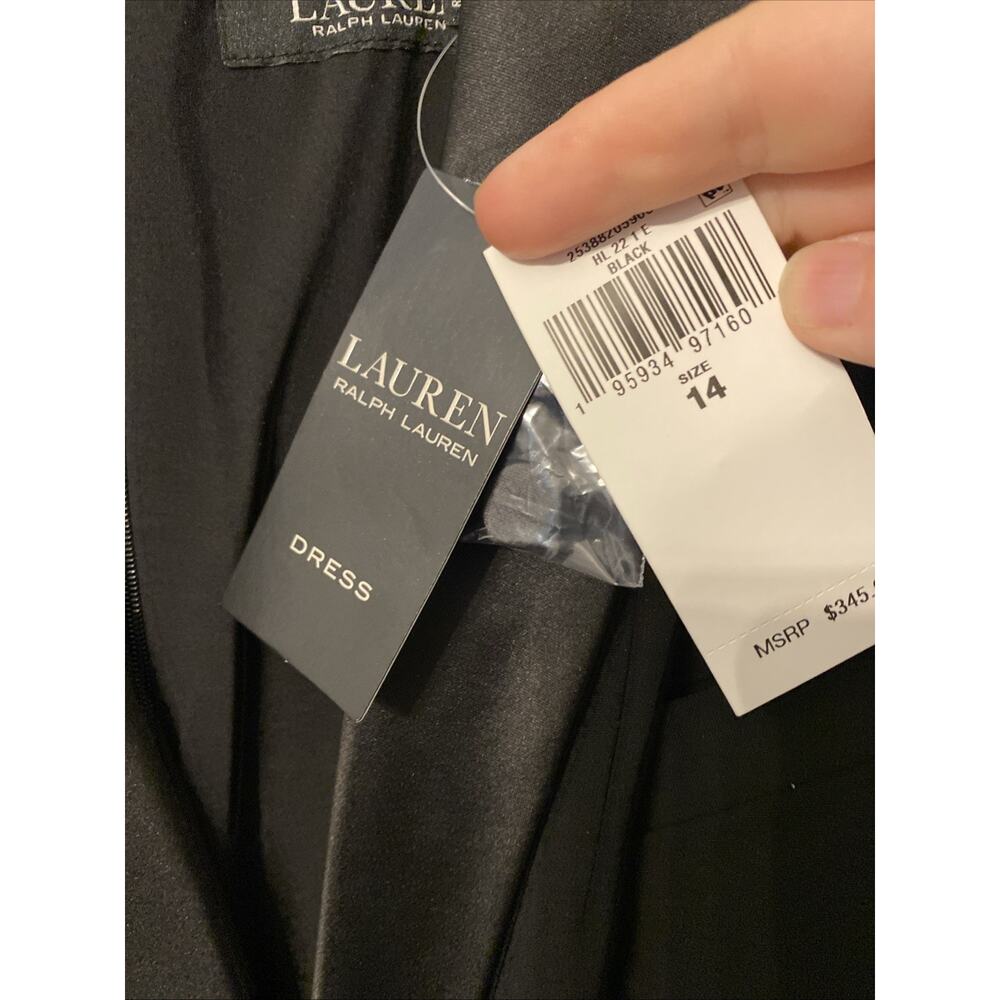 NWT Ralph Lauren Satin Crepe Black Tuxedo Maxi Dress US 14 $345 MSRP - Picture 9 of 9